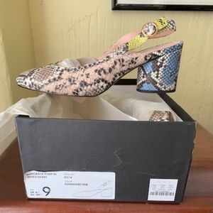 J. Crew Slingback Sage Pump Mixed Snake Size 9